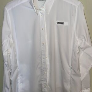 Columbia White Casual Button Down Shirt